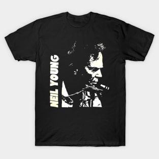 Neil Young - White Vintage Color T-Shirt